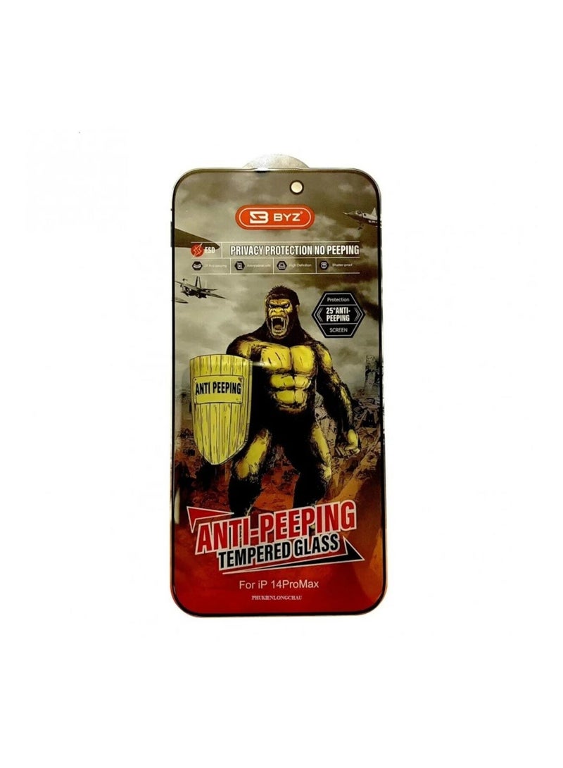 BYZ Anti-Peeping Tempered Glass Screen Protector for iPhone 14 Pro Max - Image 1