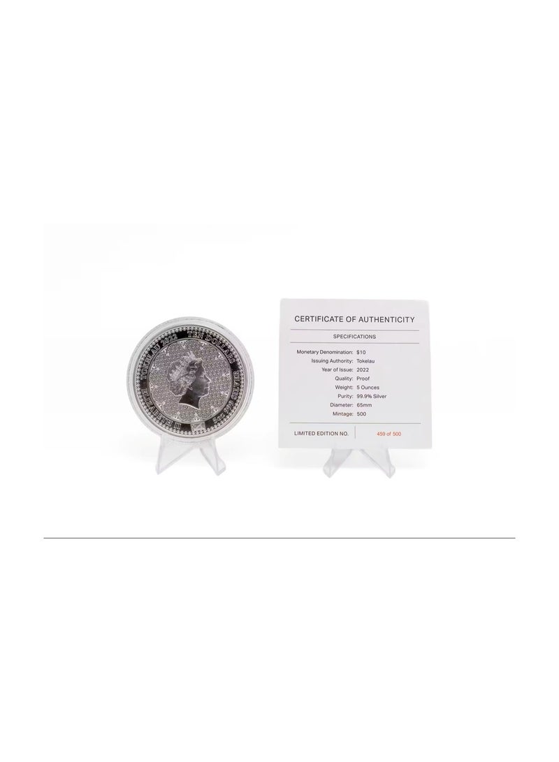 Silver Tokelau 2022 $10 Silver 5 oz - Diana, Princess of Wales, Proof, Colorized - Image 4