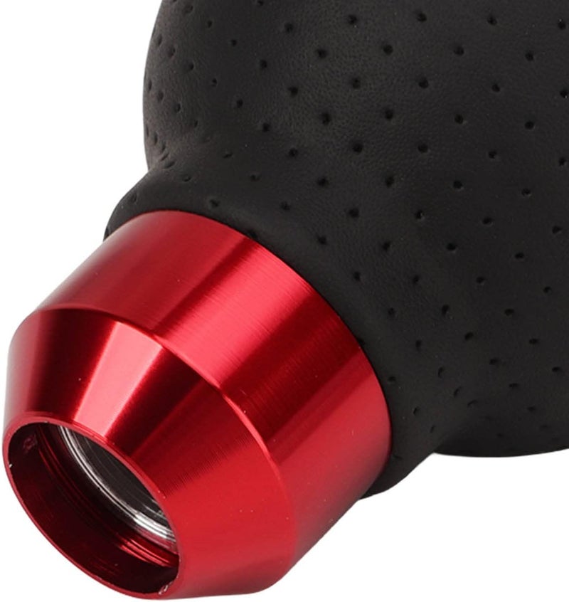 Shift Knob Universal Aluminum Manual Transmission Gear Knob with Leather, 5 Speed M8 M10 M11 M12 - Durable Design, Smooth Performance, Easy Installation for Most Vehicles (Red) - Image 2