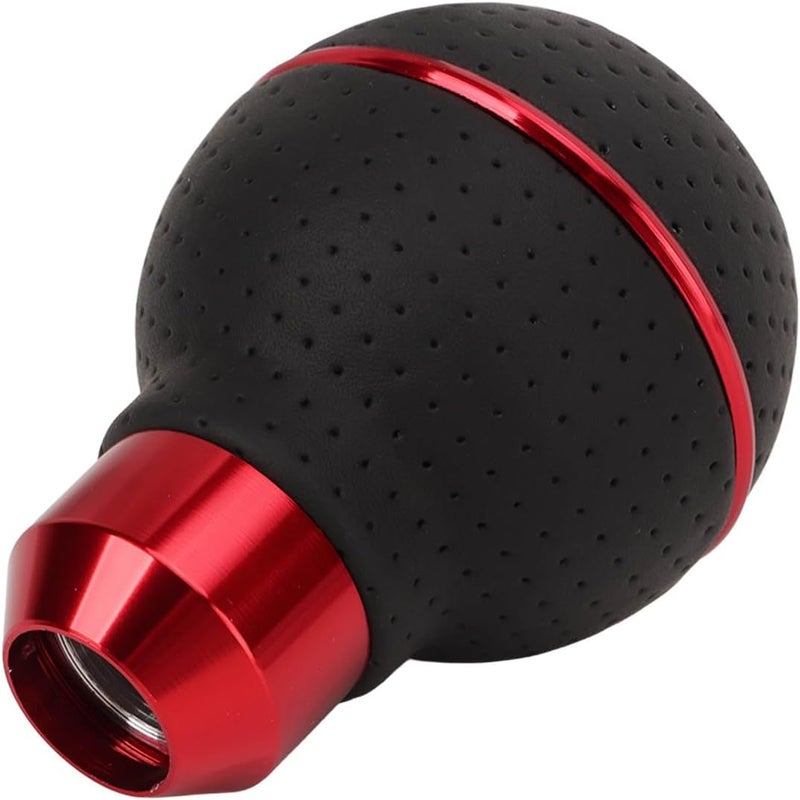 Shift Knob Universal Aluminum Manual Transmission Gear Knob with Leather, 5 Speed M8 M10 M11 M12 - Durable Design, Smooth Performance, Easy Installation for Most Vehicles (Red) - Image 4