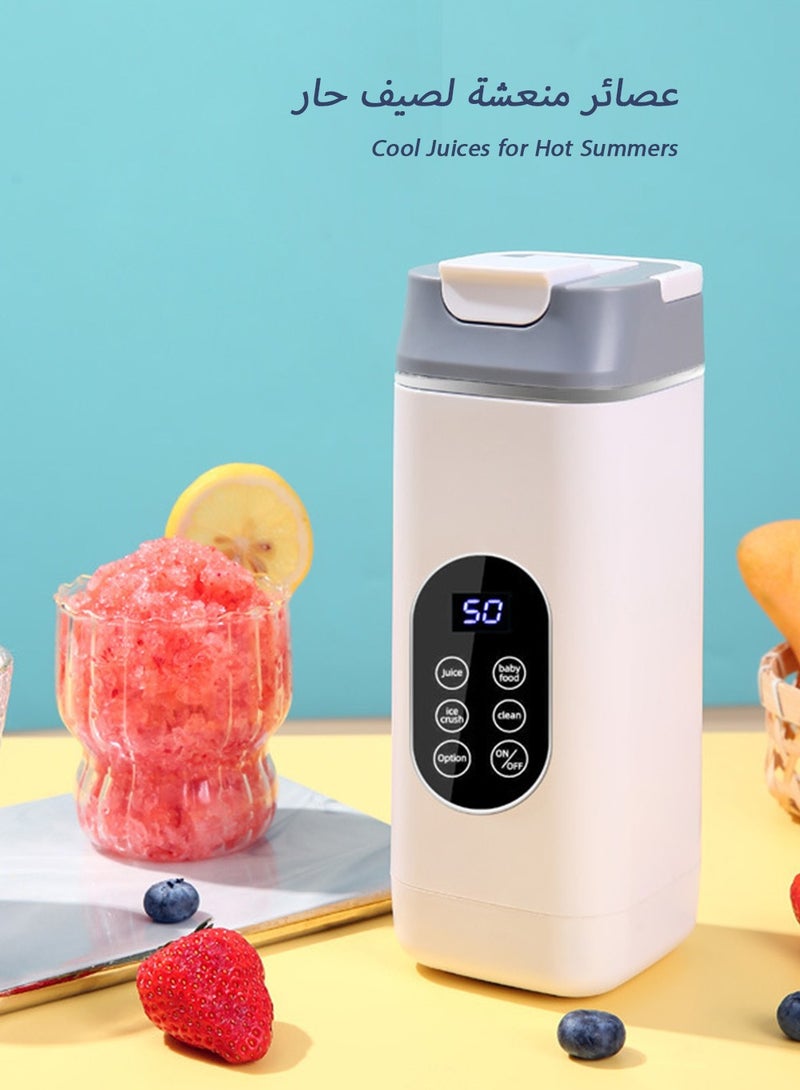 Portable Cooling Juicer Personal Blender & Fruit Slush Smoothie Maker - 304 Stainless Steel Blade, 5-Hour Insulation, Auto-Clean, Rechargeable for 12 Juices, 470ml Baby Food Maker, Ideal for Saudi 50°C Summers  - Image 1