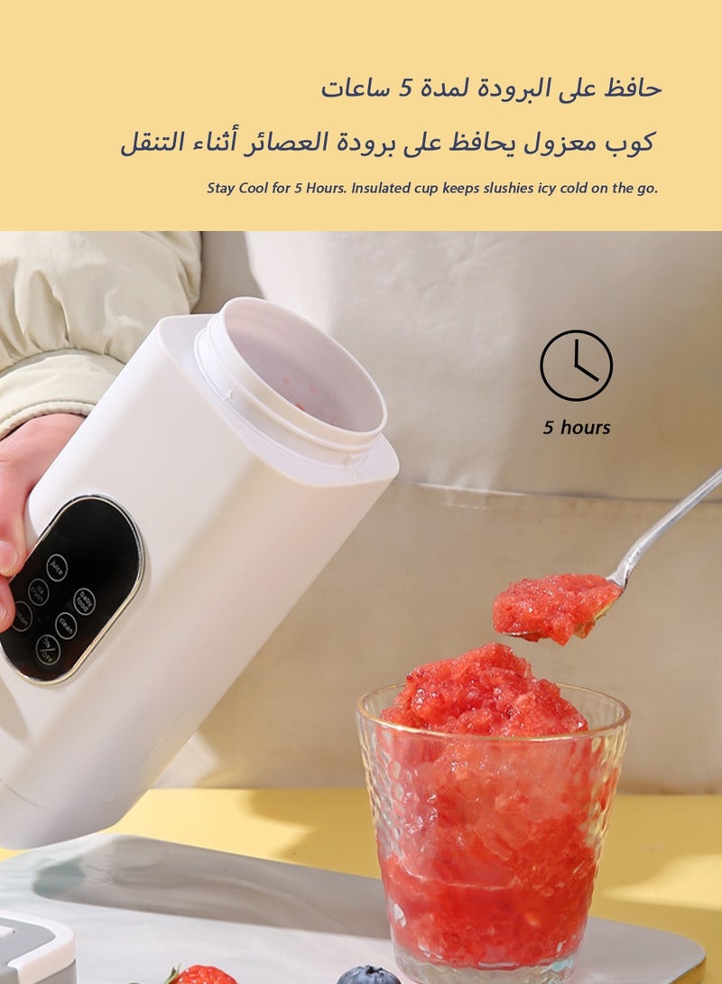 Portable Cooling Juicer Personal Blender & Fruit Slush Smoothie Maker - 304 Stainless Steel Blade, 5-Hour Insulation, Auto-Clean, Rechargeable for 12 Juices, 470ml Baby Food Maker, Ideal for Saudi 50°C Summers  - Image 3
