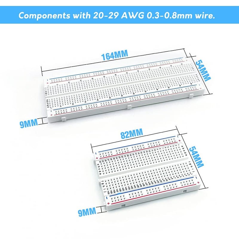 OSFT Breadboard Kit (4 Pcs) – 2 x 830 Point & 2 x 400 Point Solderless Prototype Boards for Arduino, Raspberry Pi, DIY Electronics & Circuit Testing - Image 5