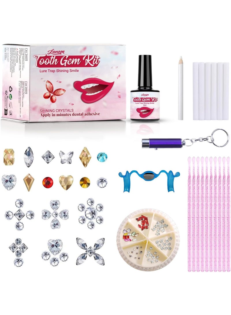 LUNOON DIY Teeth Gemstone Kit Professional Jewelry for Beginners with Sparkling Crystals Self-Applied Modern Teeth Jewelry for Women and Men - Image 1