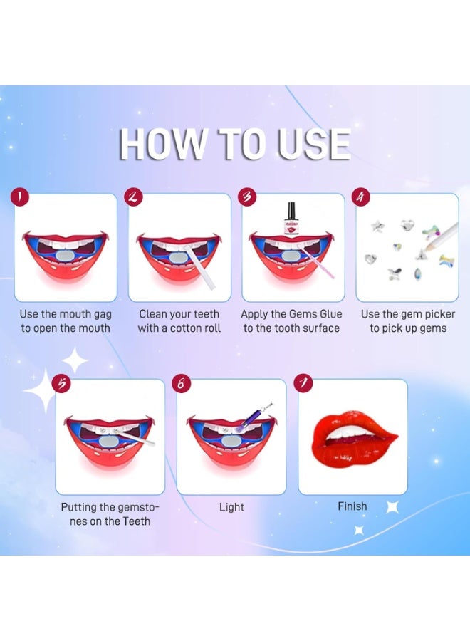 LUNOON DIY Teeth Gemstone Kit Professional Jewelry for Beginners with Sparkling Crystals Self-Applied Modern Teeth Jewelry for Women and Men - Image 5
