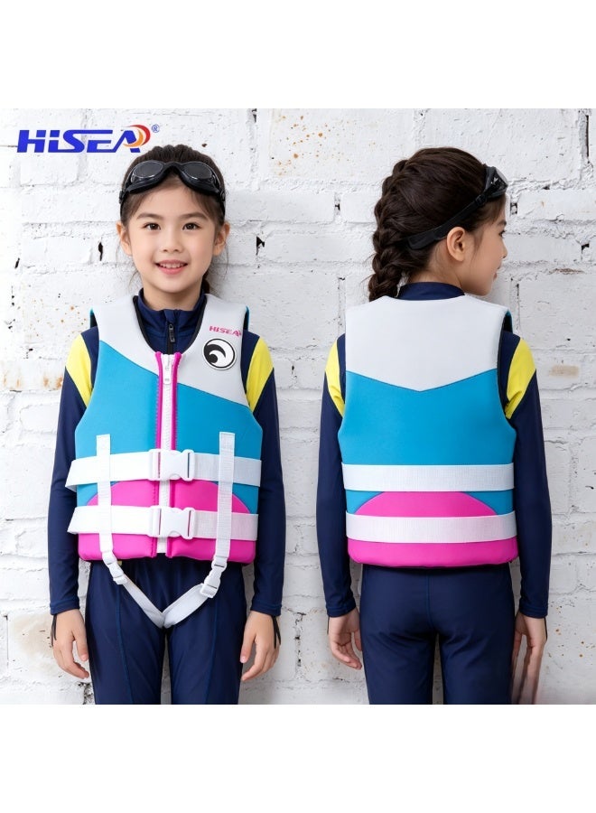 Hisea Children's Professional High Buoyancy Life Jackets Blue And Red - Image 4