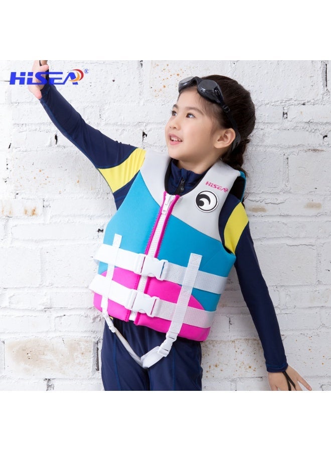 Hisea Children's Professional High Buoyancy Life Jackets Blue And Red - Image 1