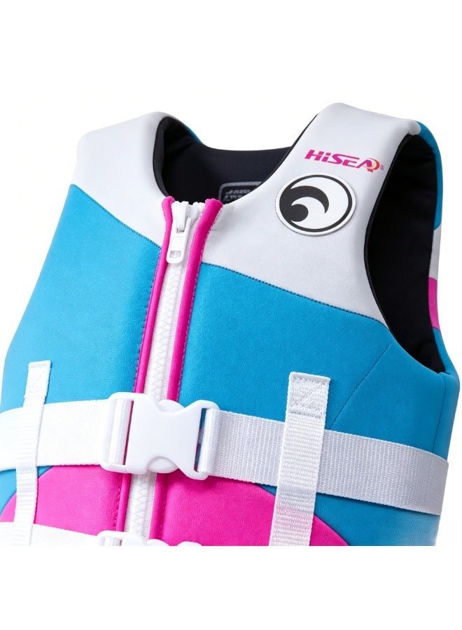 Hisea Children's Professional High Buoyancy Life Jackets Blue And Red - Image 2