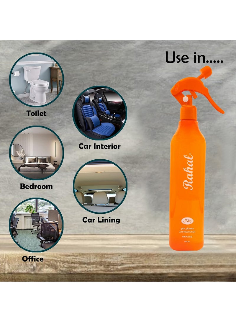 Rahal Air Freshener For Car Home Office 400ml Long Duration Fragrance Airfreshener Orange Color - Image 2