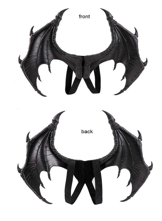 Himine Dragon Wings Props Cosplay Wing With Tail (Black), Black, One size - Image 2