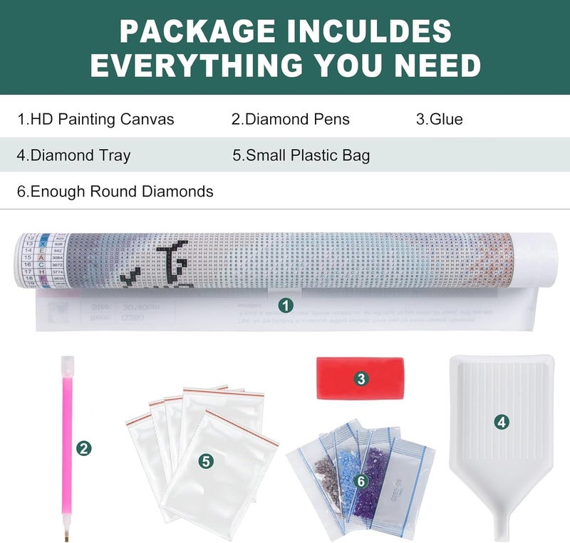 mrpwnle 3 Pack Diamond Art Kits for Adults, Valentines Day Heart Flowers Diamond Painting Kits, 5D Diamonds Painting, DIY Full Drill Gem Art Crafts Kit Home Wall Decor Gifts 11.8x15.7 inch - Image 5
