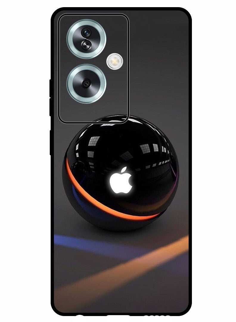 Theodor Protective Case Anti Scratch Shock Proof Bumper Cover For Oppo A2 Apple Logo on Black Ball - Image 1