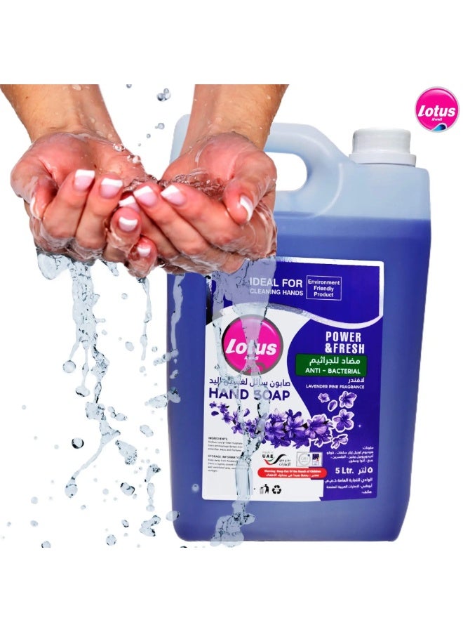 Lotus Power & Fresh Anti Bacterial Hand Wash Lavender Pine Fragrance 5 L  - Image 1