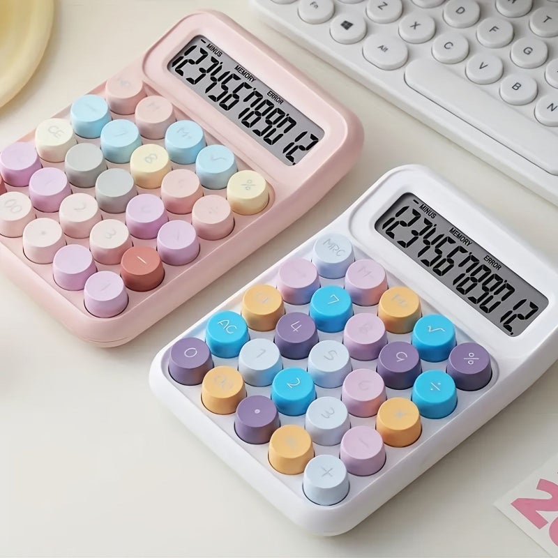 Colorful 12 Digit LED Desktop Calculator With Sensitive Clicking Sound Battery Operated No Battery Included Ideal For Office Use Candy Green 1 Piece - Image 5