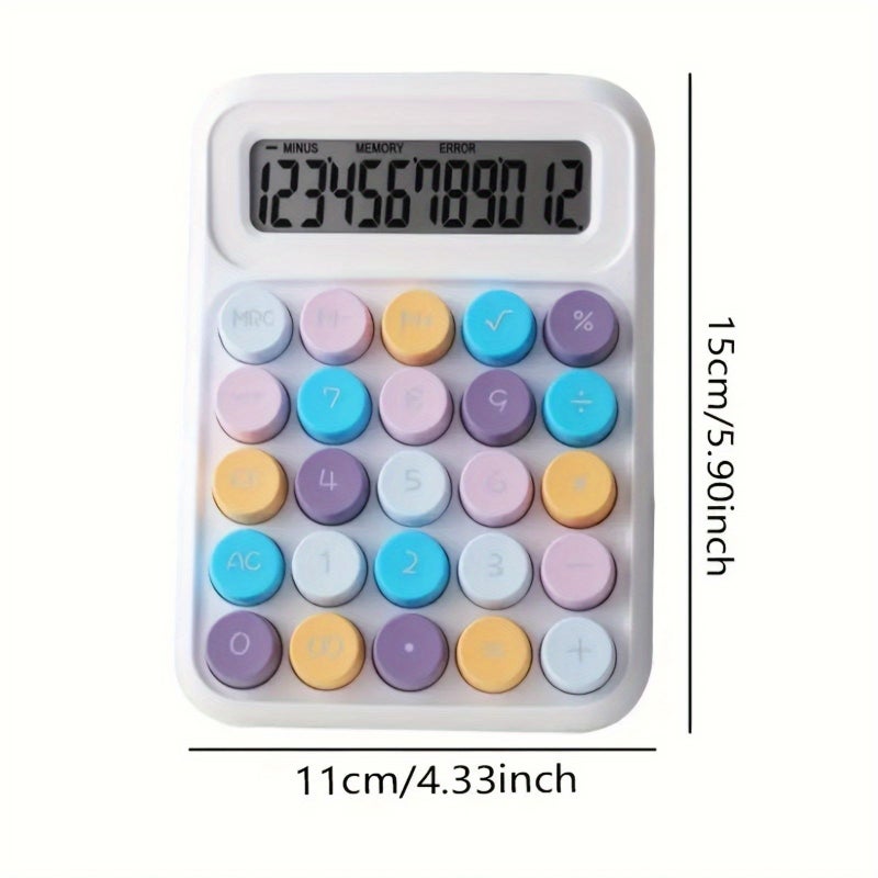 Colorful 12 Digit LED Desktop Calculator With Sensitive Clicking Sound Battery Operated No Battery Included Ideal For Office Use Candy Green 1 Piece - Image 2