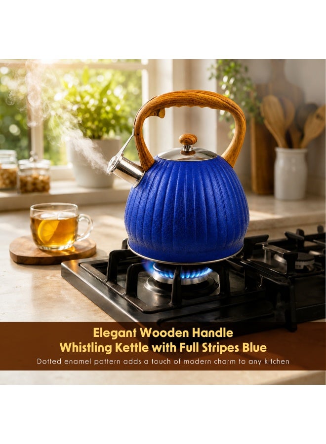 HausRoland Whistling Tea Kettle, Dotted Stovetop Tea Kettle, Stainless Teapot, 3. Liters with Dotted Grain Handles, Fast Boiling, Perfect for Homes, Picnics, and Parties - Image 2