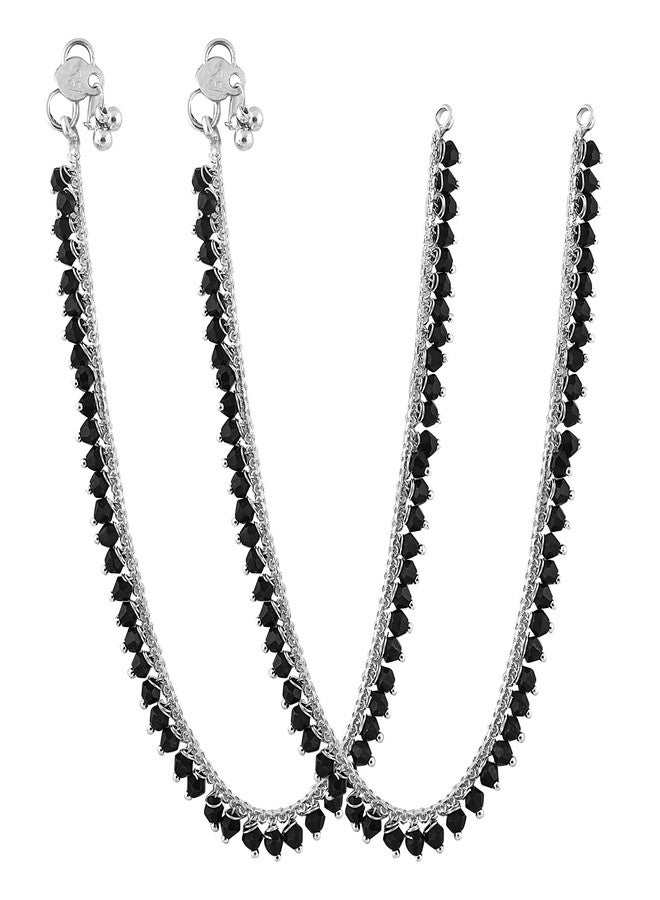 Lila Jewellery for All Occassions Traditional White Metal Anklets Payal (2 - Pair) for Women/Girls (Combo Payal - 102 & 108-1 Pair Each) - Image 5