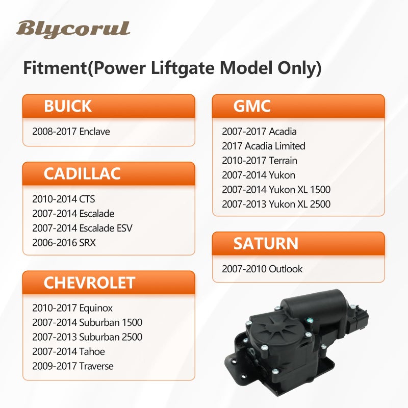 Blycorul Rear Power Liftgate Latch Lock Actuator Motor, Compatible with Chevy Suburban Tahoe Traverse, GMC Acadia Yukon, Cadillac Escalade & More, Replaces OEM 931-107, 13581405 - Image 2