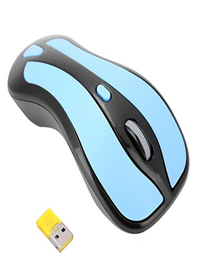 ZERONE Wireless Optical Air Mouse, Maximum 1600 DPI 2.4G Dual Mode Gyroscope Fly Mouse with with USB Nano Receiver Ideal for PC, Smart TV & Presentations (Blue+Black) - Image 1
