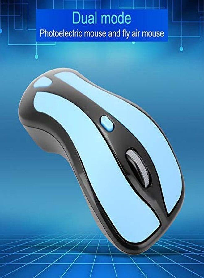 ZERONE Wireless Optical Air Mouse, Maximum 1600 DPI 2.4G Dual Mode Gyroscope Fly Mouse with with USB Nano Receiver Ideal for PC, Smart TV & Presentations (Blue+Black) - Image 5