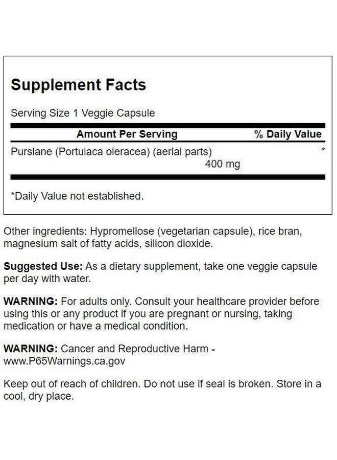 Swanson Full Spectrum Purslane 400 Milligrams 60 Veg Capsules - Image 2