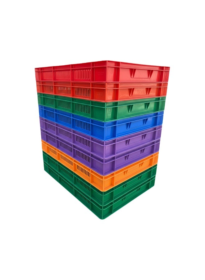 Plastica Industries LLC 5pcs of Ventilated Plastic Crate 600x400x80mm, 16L Stackable Storage Box for Fresh Produce, Food, Agriculture, Warehouse & Industrial Use - Red - Image 5