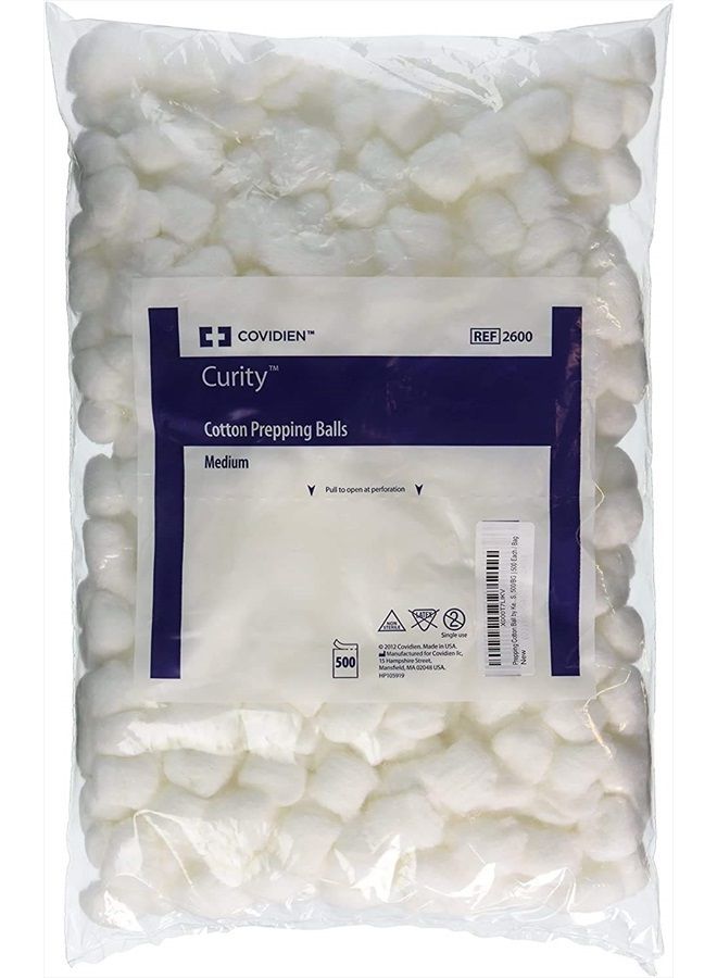 Perfect Stix كرات قطن M-500 حبة كرات قطن، عبوة من 500 حبة، عادية - Image 1