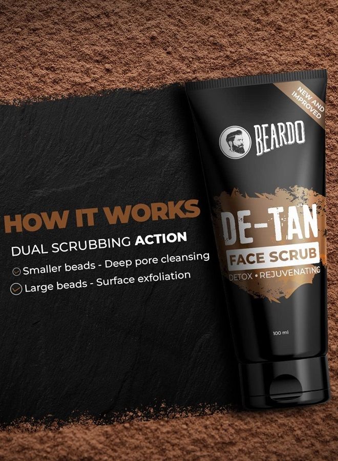Beardo DeTan Face Scrub for Men, 100 gm | Coffee Scrub for Blackhead, Tan & Dead Cell Removal | Natural Glow | Rejuvenates Skin | Tan Removal Scrub | Exfoliating Scrub for Men - Image 4