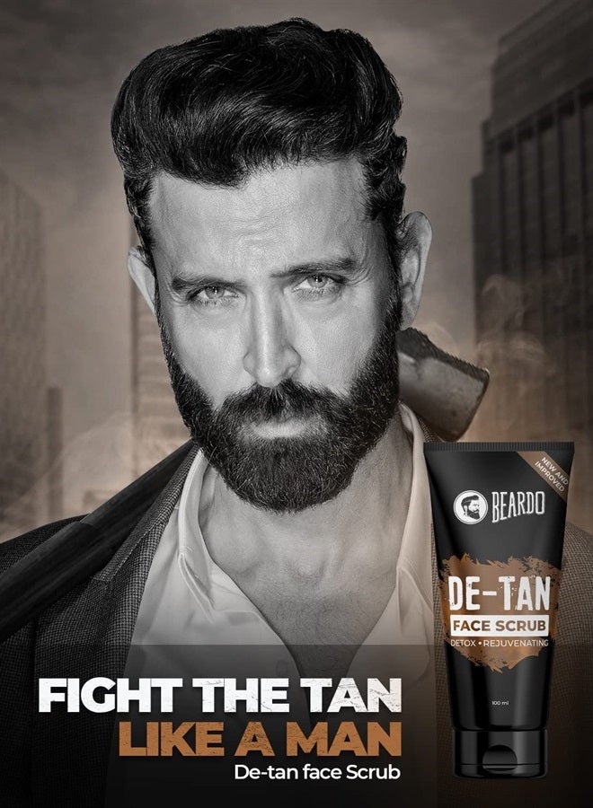 Beardo DeTan Face Scrub for Men, 100 gm | Coffee Scrub for Blackhead, Tan & Dead Cell Removal | Natural Glow | Rejuvenates Skin | Tan Removal Scrub | Exfoliating Scrub for Men - Image 3