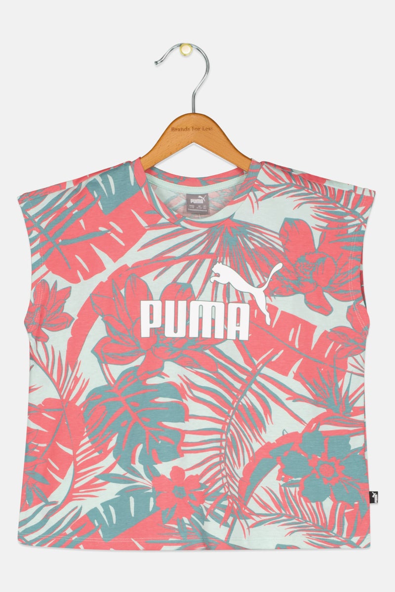 PUMA بلوزة خارجية بدون أكمام للفتيات، مقاس مريح، متعددة الألوان - Image 1