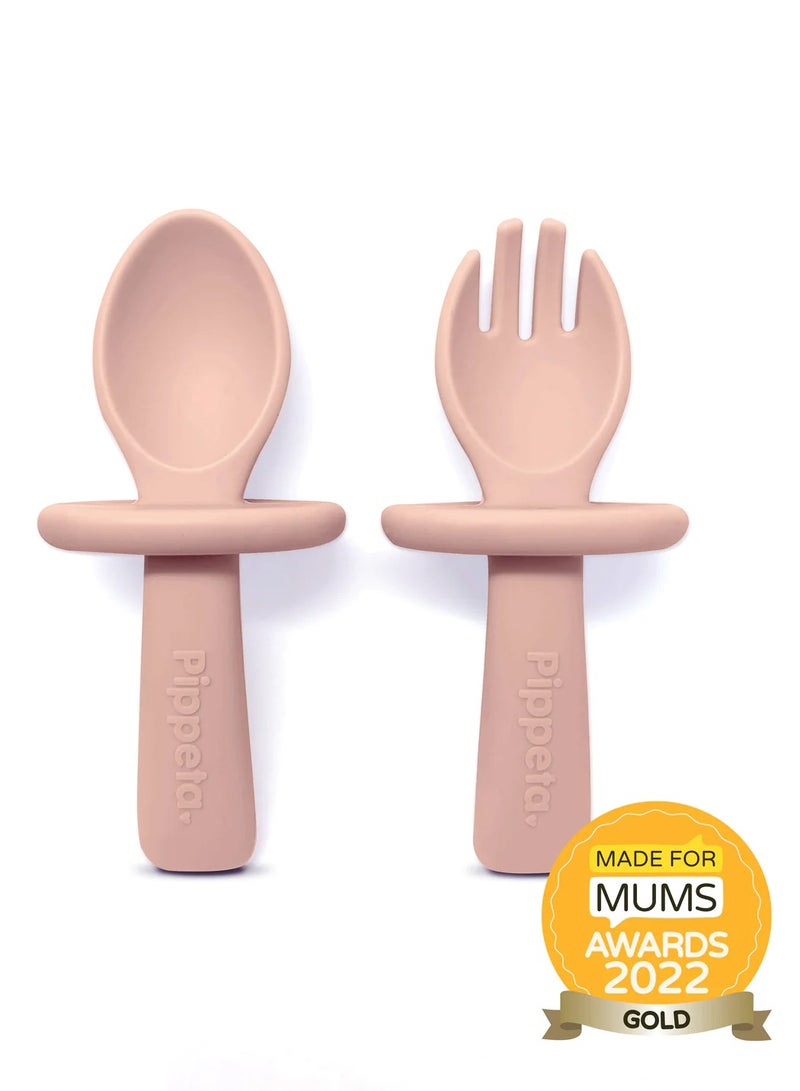 Pippeta My 1st Spoon And Fork for Newborn- Ash Rose - Image 4