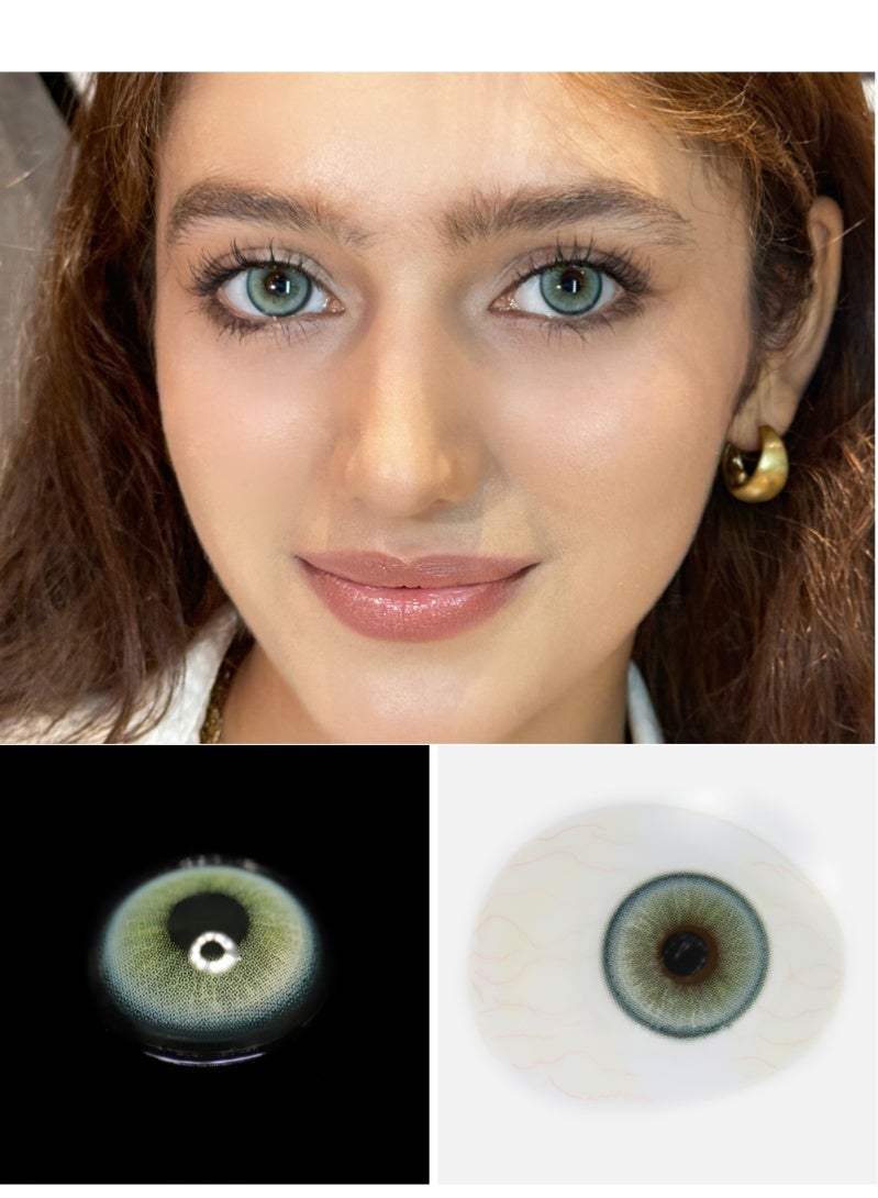ARUWA Twilight green Lenses Yearly Colored Contact Lenses, Unisex Cosmetic Contact Lenses, Natural Fashion Lenses, 40% Water Soft Contacts,Lens Diameter 14.0mm - Image 2
