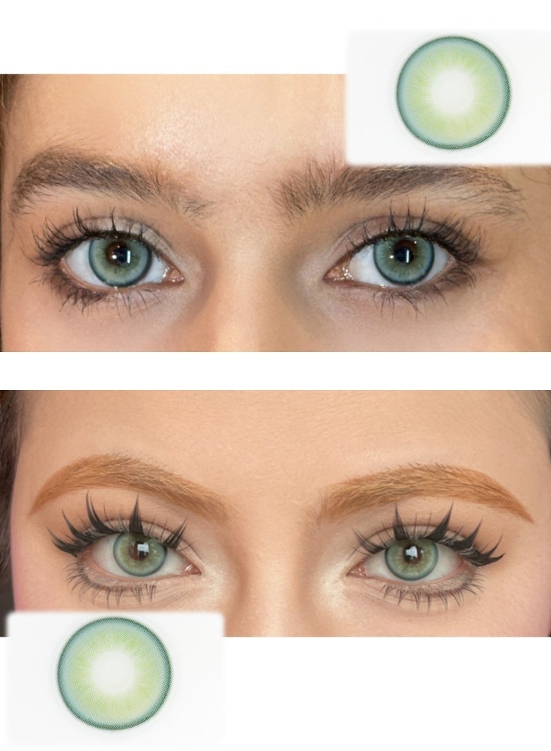 ARUWA Twilight green Lenses Yearly Colored Contact Lenses, Unisex Cosmetic Contact Lenses, Natural Fashion Lenses, 40% Water Soft Contacts,Lens Diameter 14.0mm - Image 3
