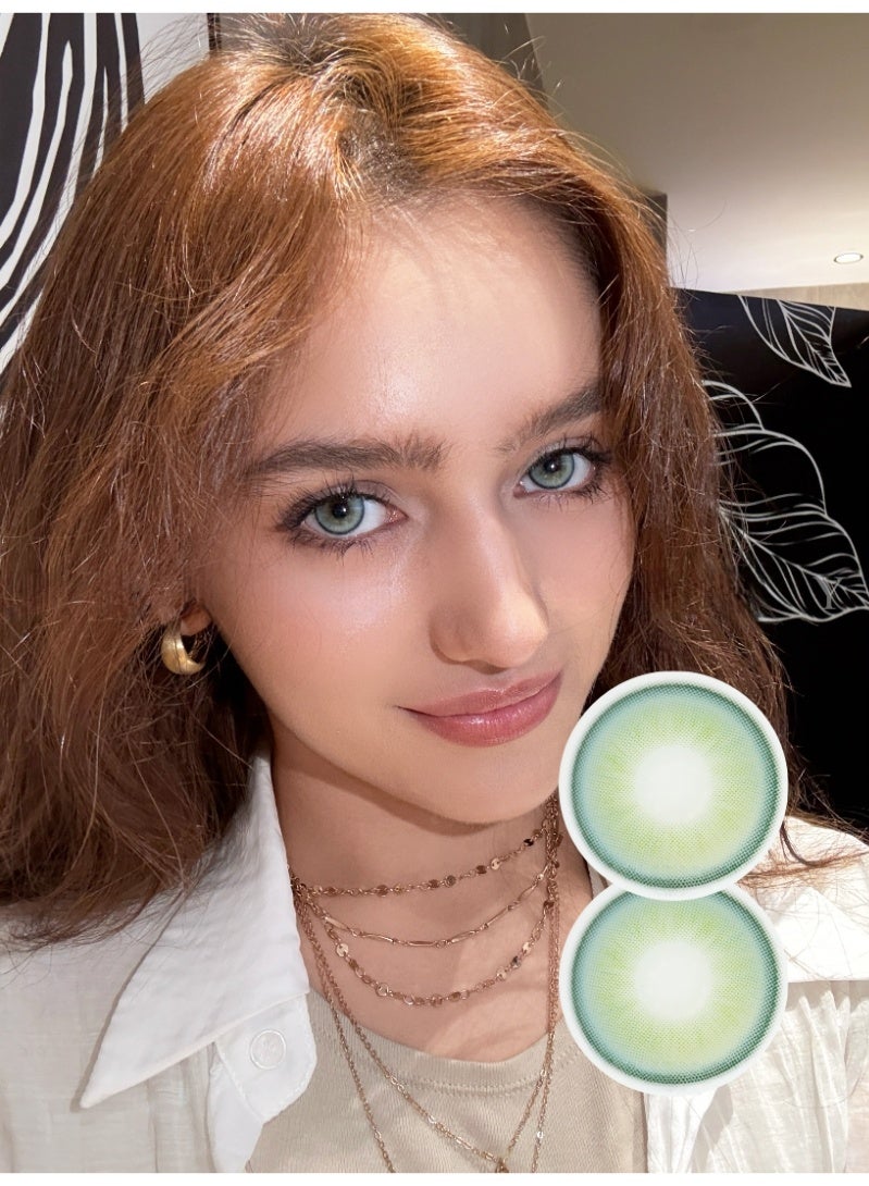ARUWA Twilight green Lenses Yearly Colored Contact Lenses, Unisex Cosmetic Contact Lenses, Natural Fashion Lenses, 40% Water Soft Contacts,Lens Diameter 14.0mm - Image 1