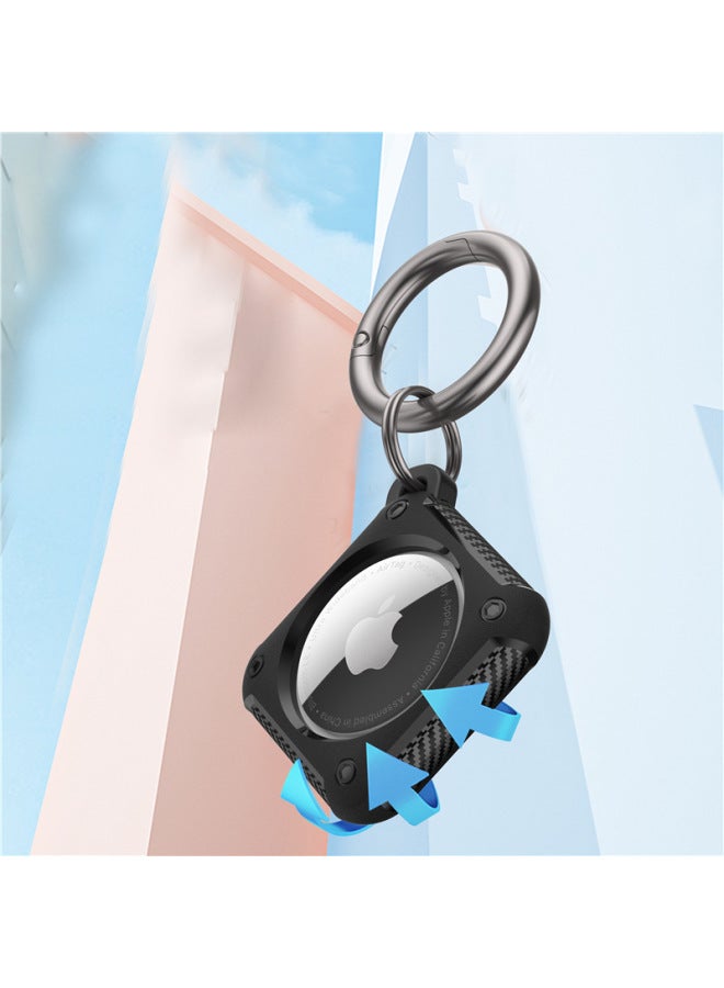 Suitable For Apple Airtag Tracker Anti-lost Device Locator Carbon Fiber Pattern Protective Cover Airtags Protective Shell - Image 4