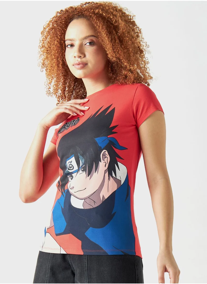 SP Characters Naruto Print T-Shirt