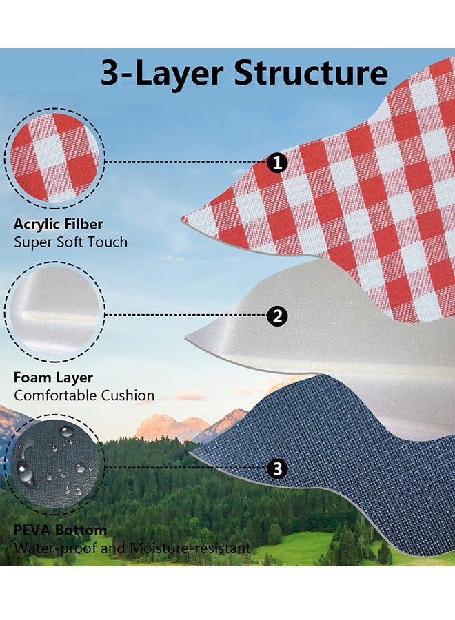 Large Picnic Blanket Beach Blankets, Outdoor Foldable Waterproof Sand Mat for Beach Camping Hiking Travel Family Concerts Grass Park Music Festival Lawn Mats (Red, 200x200CM) - Image 5