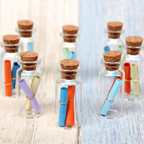 Perfect Pricee 12pcs Lovely Small Wish Bottle Tiny Clear Empty Wishing Glass Message Vial with Cork Stopper 1ml Mini Containers Bottle (8CM) - Image 4