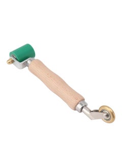 40mm Silicone Seam Roller Dual Use Brass Wheel Wood Handle Wallpaper Flat Seam Roller for PVC TPO Welding Green