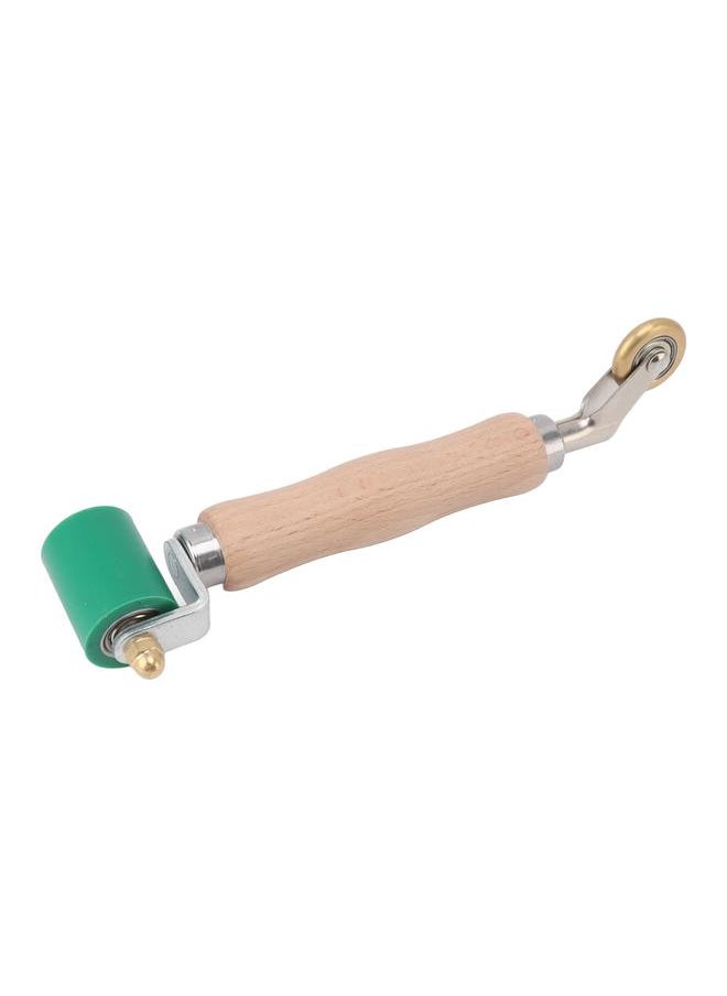 Thoraya - 40mm Silicone Seam Roller Dual Use Brass Wheel Wood Handle Wallpaper Flat Seam Roller for PVC TPO Welding Green - Image 1