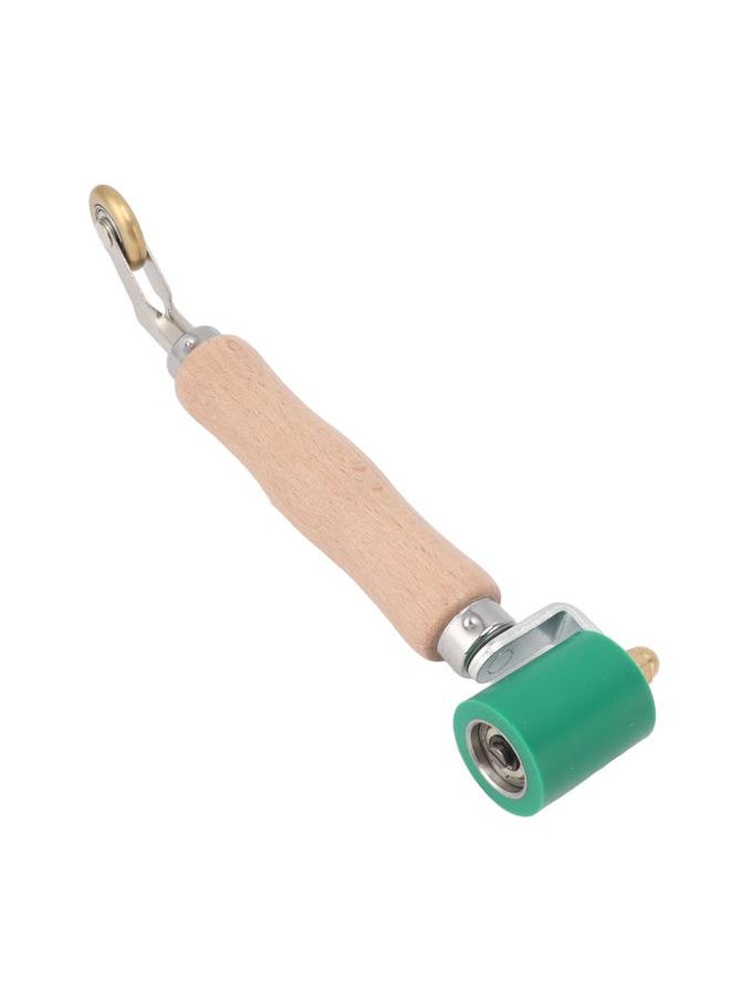 Thoraya - 40mm Silicone Seam Roller Dual Use Brass Wheel Wood Handle Wallpaper Flat Seam Roller for PVC TPO Welding Green - Image 1