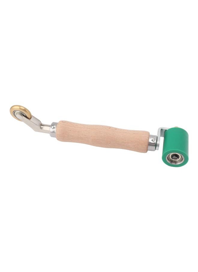 Thoraya - 40mm Silicone Seam Roller Dual Use Brass Wheel Wood Handle Wallpaper Flat Seam Roller for PVC TPO Welding Green - Image 1