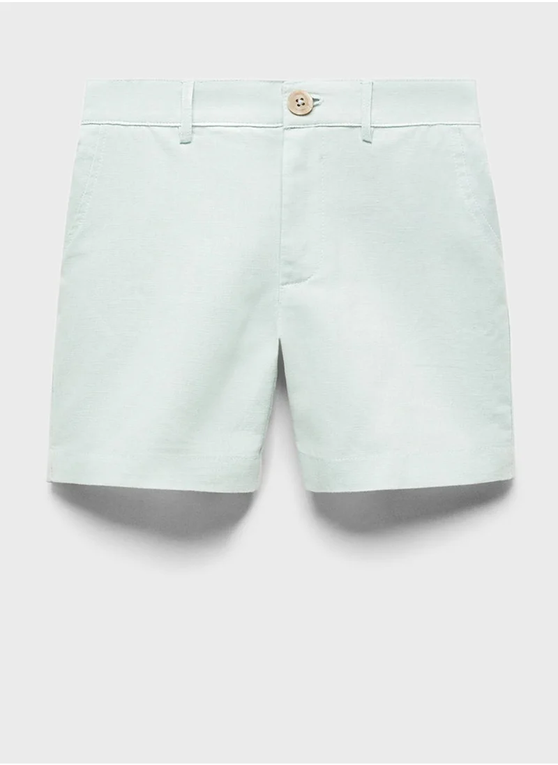 مانجو Kids Linen-Blend Bermuda Shorts