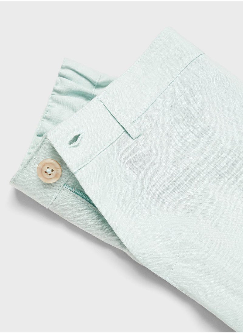 MANGO - Kids Linen-Blend Bermuda Shorts - Image 1