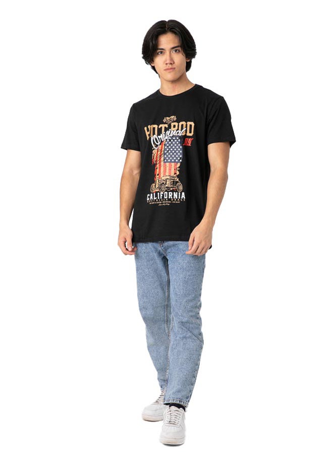 Marco Bergamo - Flag And Car  Print T-Shirt - Image 1