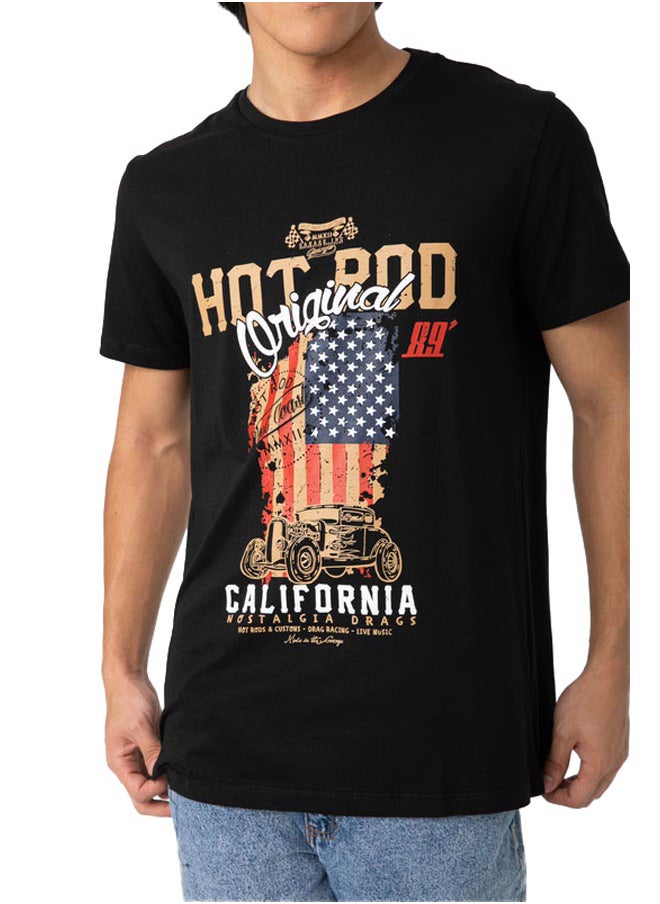 Marco Bergamo - Flag And Car  Print T-Shirt - Image 1