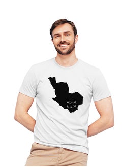 Fashion World Cotton T-shirt Printed with High-quality Medina map