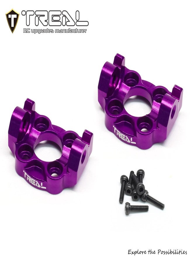 TREAL Aluminum 7075 Front C Hubs Spindle Carrier Set (L/R) 0 Degree for 1/18 Mini LMT(Purple) - Image 3