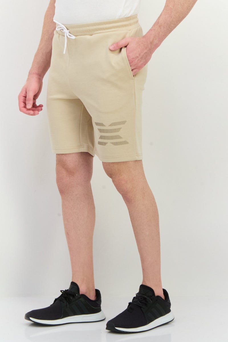 RBX Men Sportswear Fit Drawstring Outdoor Shorts, Beige - Image 2
