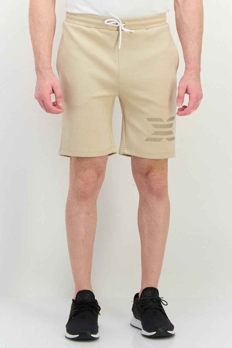 RBX Men Sportswear Fit Drawstring Outdoor Shorts, Beige - Image 1